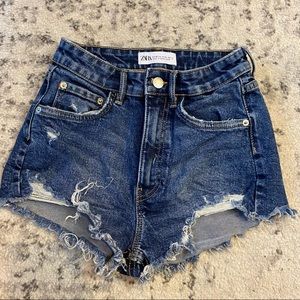 Womens Zara Denim Jean Shorts Size 0